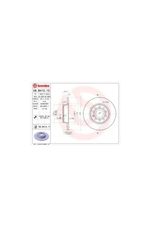 Novedad DISCO DE FRENO 2 UNID. X CAJA 08B41311 BREMBO - AUDI A3 (8V1) - Eje trasero